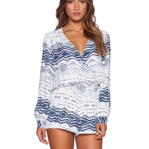 Blue Life by Planet Blue Aztec Long Sleeve Romper - Picture 1 of 5